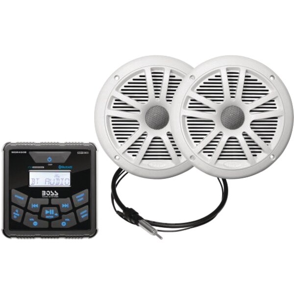 Boss Audio Boss Audio MCKGB450W6 Bluetooth In-Dash Marine Gauge Receiver W/ 6-1/2" Marine Speakers MCKGB450W6 - main